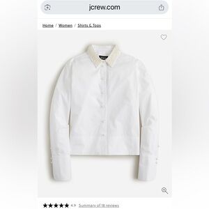 J. Crew White Garcon Collection with Pearl Collar